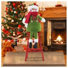 Imagem de Boneco De Neve Natal Em Tecido Escada 51cm - Gici Christmas