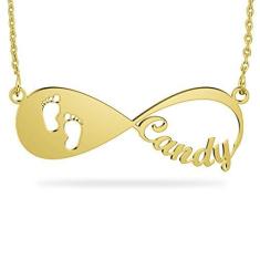 Imagem de Colar com nome infinito de prata esterlina personalizado banhado a ouro 18 K colar personalizado feito com qualquer nome pingente joia presente para mulheres 