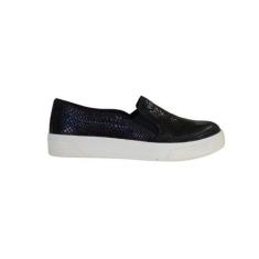 Imagem de Tênis Slip On Feminino Iate Preto Couro Brilho Marina Mello