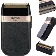 Imagem de Kemei 2024 Marrom Barbeador Com Tela Extra - Al