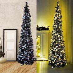 Imagem de Árvore de Natal wokeise de 5 pés preta com 50 luzes para o Halloween