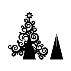 Imagem de Árvore De Natal Com Arabesco 33cmx40cm - Cria Arte Laser Preto