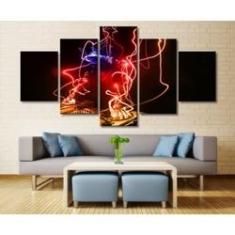 Imagem de Quadro Decorativo DJ 5 peças 130x65 cm em tecido