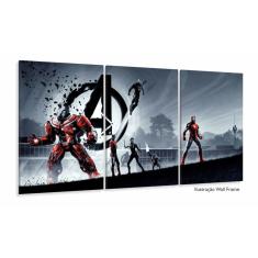 Imagem de Quadro Decorativo Vingadores 3 peças 120x60 cm em tecido