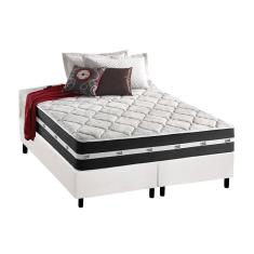 Imagem de Cama Box Queen: Colchão Molas MasterPocket Ensacadas Anjos Classic + Base crc Courano White(158x198)