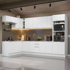 Imagem de Armário de Cozinha Completa de Canto 499cm Branco Stella Madesa 01
