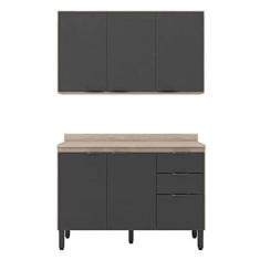 Imagem de Cozinha Modulada Firenze FI0010 Avena Grafito - Demóbile