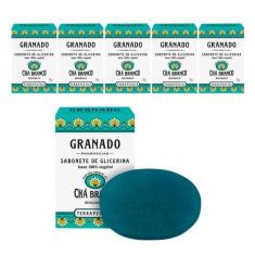 Imagem de Kit 6 Sabonete Em Barra 90G Chá Branco Glicerina Vegetal Óleo De Palma