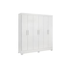 Imagem de Guarda Roupa 6 Portas E 3 Gavetas Pratico Branco Demobile
