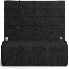 Imagem de Kit Cabeceira Cama Box Casal 140cm com Calçadeira Roma W01 Linho Chumbo - Lyam