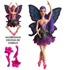 Imagem de Boneca Bailarina Fada Com Asas Articulada 30cm E Acessório - Ballet