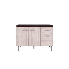 Imagem de Balcão Armário Para Cozinha Com Tampo 120 Cm Gabriela Castanho-avelã