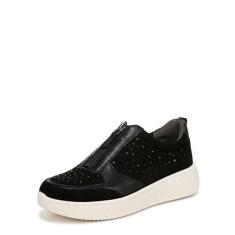 Imagem de BZees Tênis feminino moderno, Preto com strass, 34