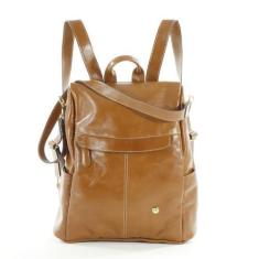 Imagem de Bolsa Mochila Feminina Anti Furto Notebook Em Couro Caramelo - Betania