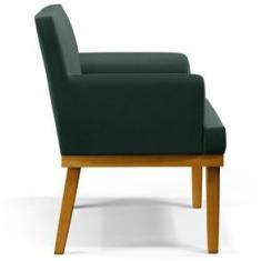 Imagem de Kit 03 Poltronas Decorativas Para Sala de Estar Beatriz W01 Linho Verde Musgo - Lyam Decor