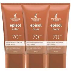Imagem de Mantecorp Skincare Episol Kit com 3 Unidades – Protetor Solar com Cor FPS70 – Médio 40ml Kit-Unissex