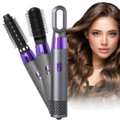 Imagem de Escova Secadora de Cabelo Secador de Cabelo 5 em 1 Ar Quente Para Alis