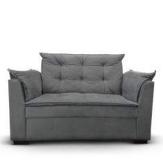 Imagem de Sofá 2 Lugares Para Sala Moderno Confortável Aurora Suede Cinza