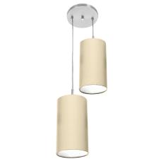 Imagem de Pendente Cilindrica Duplo De Cupula 14X25cm Bege