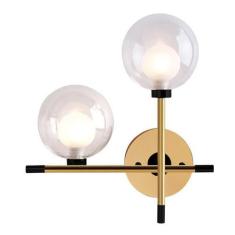 Imagem de Arandela Manhattan Dourado/Preto 2 Lâmpadas Startec