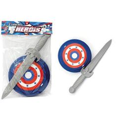 Imagem de Fantasia Acessório Espada com Escudo Heróis Leplastic 42cm