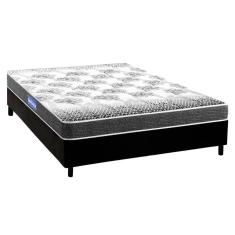 Imagem de Cama Box Casal: Colchão Espuma Probel Guarda Costas Resistente + Base Crc Courano Black(138X188)