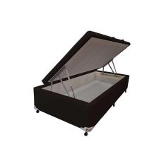 Imagem de Cama Box Bau Solteiro Courano Black New 78X188x35 Castor