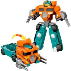 Imagem de Boneco Robô Transforma em Caminhão 2 em 1 Laranja e Verde L015-67 - Dorémi