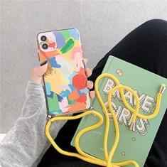 Imagem de Capa de telefone de corda de cordão transversal para iPhone 11 12 13 Pro Max XR X XS Max 8 7 Plus SE 2020 Fundas Graffiti Capa traseira de silicone, b, para iphone 11