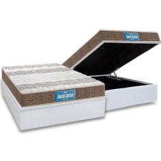 Imagem de Cama Box Baú Casal: Colchão Espuma Probel D33 / EP Guarda Costas PróIntense Plus Double Face + Base CRC Courano White(138x188)
