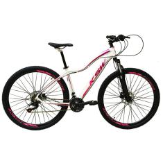 Imagem de Bicicleta Feminina Aro 29 Ksw Mwza 27v Freio Hidráulico K7 Garfo com Trava - Branco/Pink/Violeta