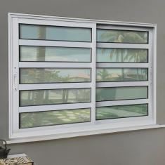 Imagem de Janela Elite com Travessas 2 Folhas Moveis 120 X 200 Vidro Liso Branco