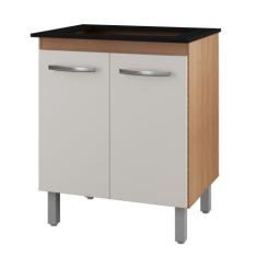 Imagem de Balcão Para Cooktop 5 Bocas Com 2 Portas Jade Savana/Off White - Mobli