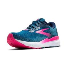Imagem de Brooks Tênis feminino Ghost 16 GTX, Azul marroquino/rosa/amarelo, 35