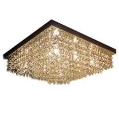 Imagem de Lustre De Cristais Autênticos 40x40 Mod LD014 Lúmens Design Aço Inox Espelhado