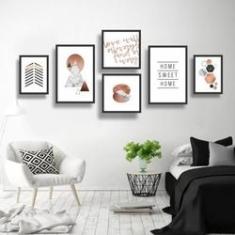 Imagem de Conjunto Kit 6 Quadros Decorativos   Rose Gold