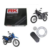 Imagem de Kit Relação Transmissão Tração Corrente Coroa e Pinhão Aço 1045 Rk Honda Nxr 160 Bros Xre 190