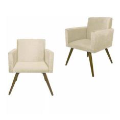 Imagem de Kit Com 2 Poltronas Decorativas Nina Sued Bege