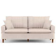 Imagem de Sofá 3 Lugares 180cm Com Almofadas Veras D05 Suede Bege Claro - Mpozen