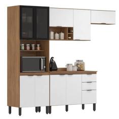 Imagem de Cozinha Modulada Composição 6 Firenze 4 Peças Amêndola/Branco - Demóbi