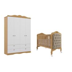 Imagem de Berço Capitone Guarda Roupa Provençal Encanto Permobili Mdf