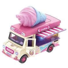 Imagem de Carrinho De Ferro A Fricção Miniatura Colecionador Food Truck Com Luz