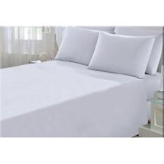 Imagem de Jogo De Lençol Branco Solteiro 3 Peças Algodão Percal 150 Fios - Confe