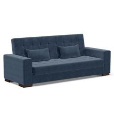 Imagem de Sof  Cama 02 Lugares Lisboa Suede Azul Marinho  - D'rossi