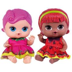 Imagem de 2 Boneca Bebe Frutinha Cheirinho Groselha Morango Chocolate - Cotiplás