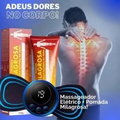 Imagem de Kit Massageador Elétrico Portátil + Pomada Massageadora Para Dor Lomba
