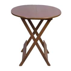 Imagem de Mesa 70x70 Dobrável Redonda em Madeira Padrão - Imbuia