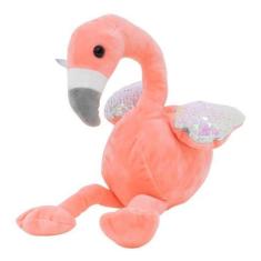 Imagem de Flamingo Rosa Asas Lantejoulas 18cm - Pelúcia - Foffy