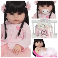 Imagem de Boneca Bebê Reborn Valentina Morena Recém Nascida Fofinha - Cegonha Re