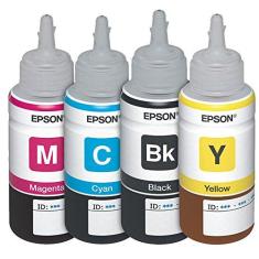 Imagem de Kit com 4 Refis de Tinta Preto e Coloridos T664120 T664220 T664320 T664420 Epson